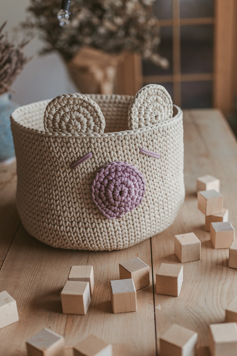 Crochet basket pattern, crochet pattern, basket pattern, crochet pattern basket, nursery storage basket pattern, baby basket pattern image 9