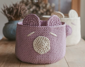 Bear Basket Crochet Pattern: Nursery Storage (PDF Pattern)