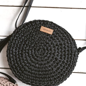 Round crochet bag pattern VIDEO, crochet shoulder bag patterns, Round bag pattern, crochet pattern bag, crochet crossbody bag pattern image 4