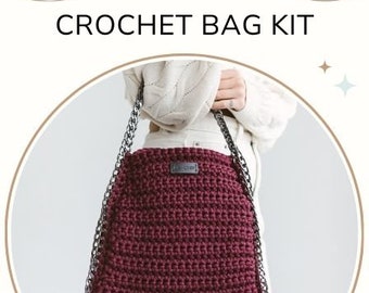 Do it yourself craft kit, DIY  crochet kit, modern crochet bag