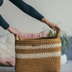 Square basket bag PATTERN, square basket PATTERN, pattern pdf, crochet basket pattern, laundry basket storage, pdf pattern, crochet pattern image 3