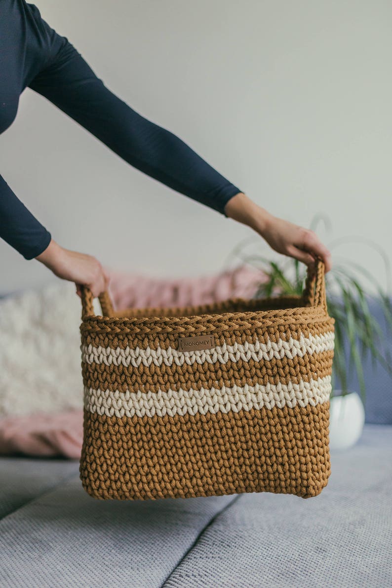 Square basket bag PATTERN, square basket PATTERN, pattern pdf, crochet basket pattern, laundry basket storage, pdf pattern, crochet pattern image 3