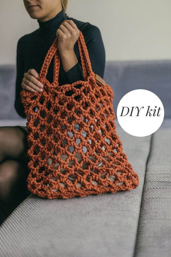 Crochet Bag Kit, Crochet Kit Beginner With Yarn, Crochet Kit for Adults,  Crochet Kit Tote Bag, Crochet Pattern VIDEO 