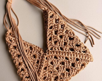 3 granny square crochet bag pattern, EASY crochet bag pattern beginner | Video tutorial included