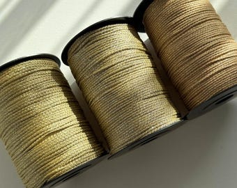 Shades of beige 3 mm Macrame Cord – Polyester rope | Gold and Silver Lurex