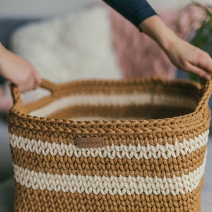 Square basket bag PATTERN, square basket PATTERN, pattern pdf, crochet basket pattern, laundry basket storage, pdf pattern, crochet pattern image 2