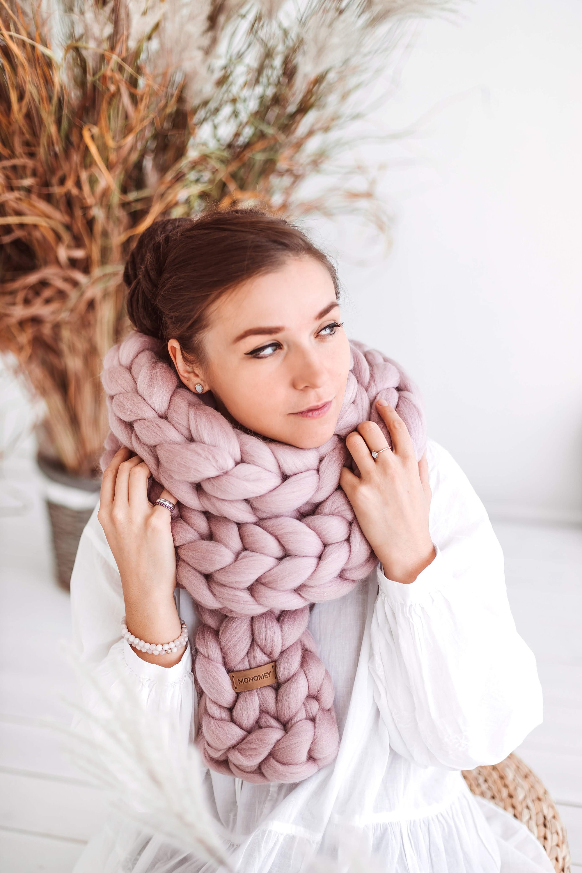 Arm Knitted Chunky Scarf, Winter Scarf, Chunky Scarf, Knitted