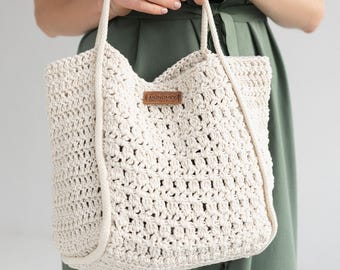 Handmade Ivory White Crochet bag