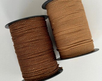 Brown 3 mm Macrame Cord – Polyester with Gold Lurex, 200 meters