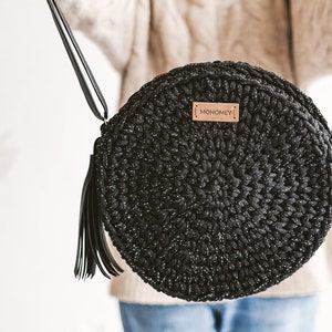 Round crochet bag pattern VIDEO, crochet shoulder bag patterns, Round bag pattern, crochet pattern bag, crochet crossbody bag pattern image 9