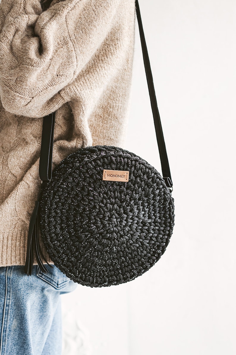 Round Crochet Bag Pattern VIDEO Crochet Shoulder Bag Etsy