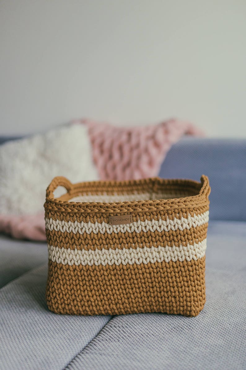 Square basket bag PATTERN, square basket PATTERN, pattern pdf, crochet basket pattern, laundry basket storage, pdf pattern, crochet pattern image 1