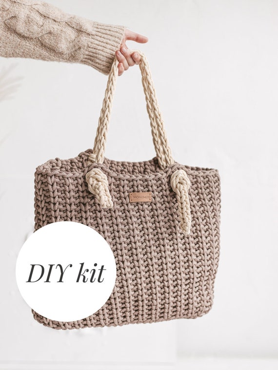 Kit crochet DIY, kit bolso crochet, kit crochet principiantes con lana, kit  crochet para adultos, kit crochet tote bag, patrón crochet VIDEO -   España