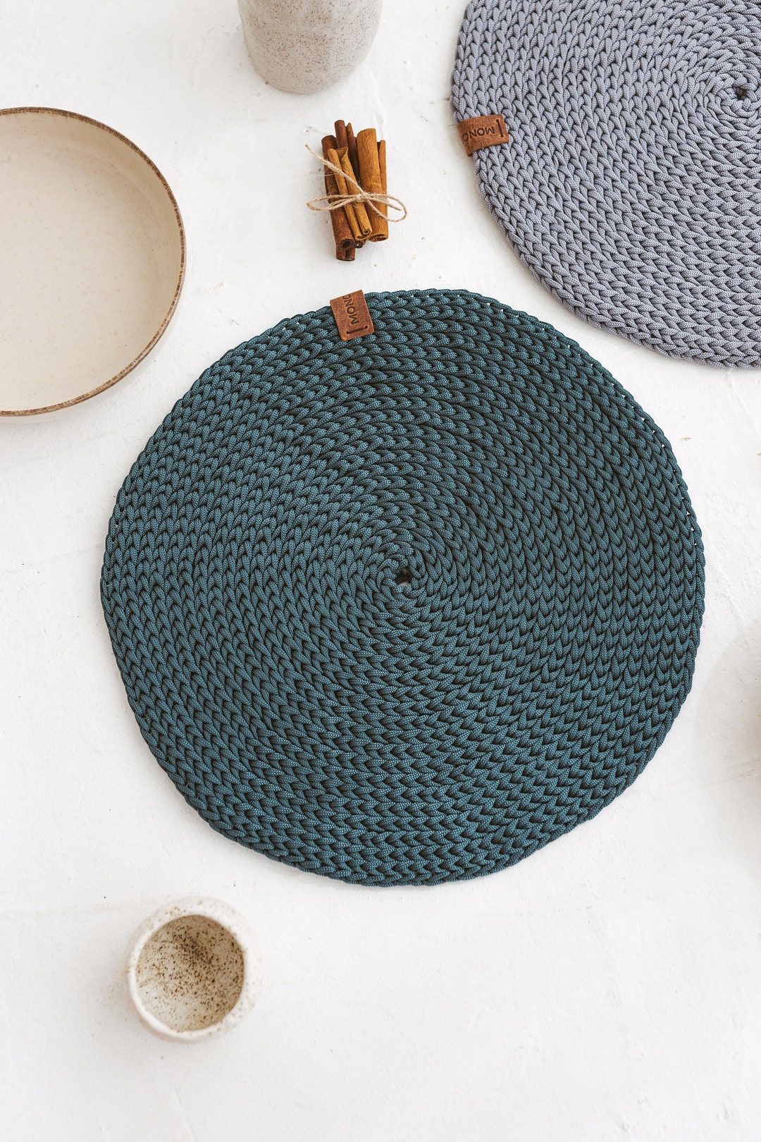 Round Placemat Green, Round Placemats Crochet Etsy