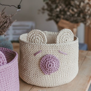 Crochet basket pattern, crochet pattern, basket pattern, crochet pattern basket, nursery storage basket pattern, baby basket pattern image 2