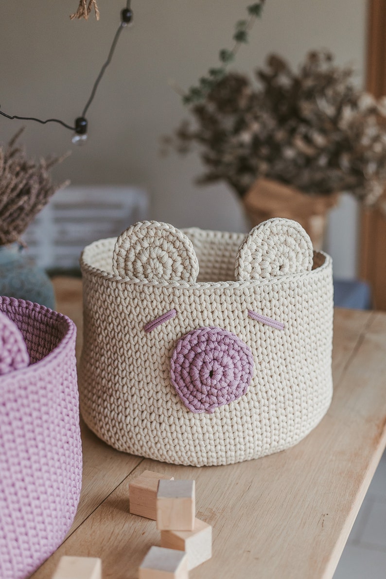 Crochet basket pattern, crochet pattern, basket pattern, crochet pattern basket, nursery storage basket pattern, baby basket pattern image 2