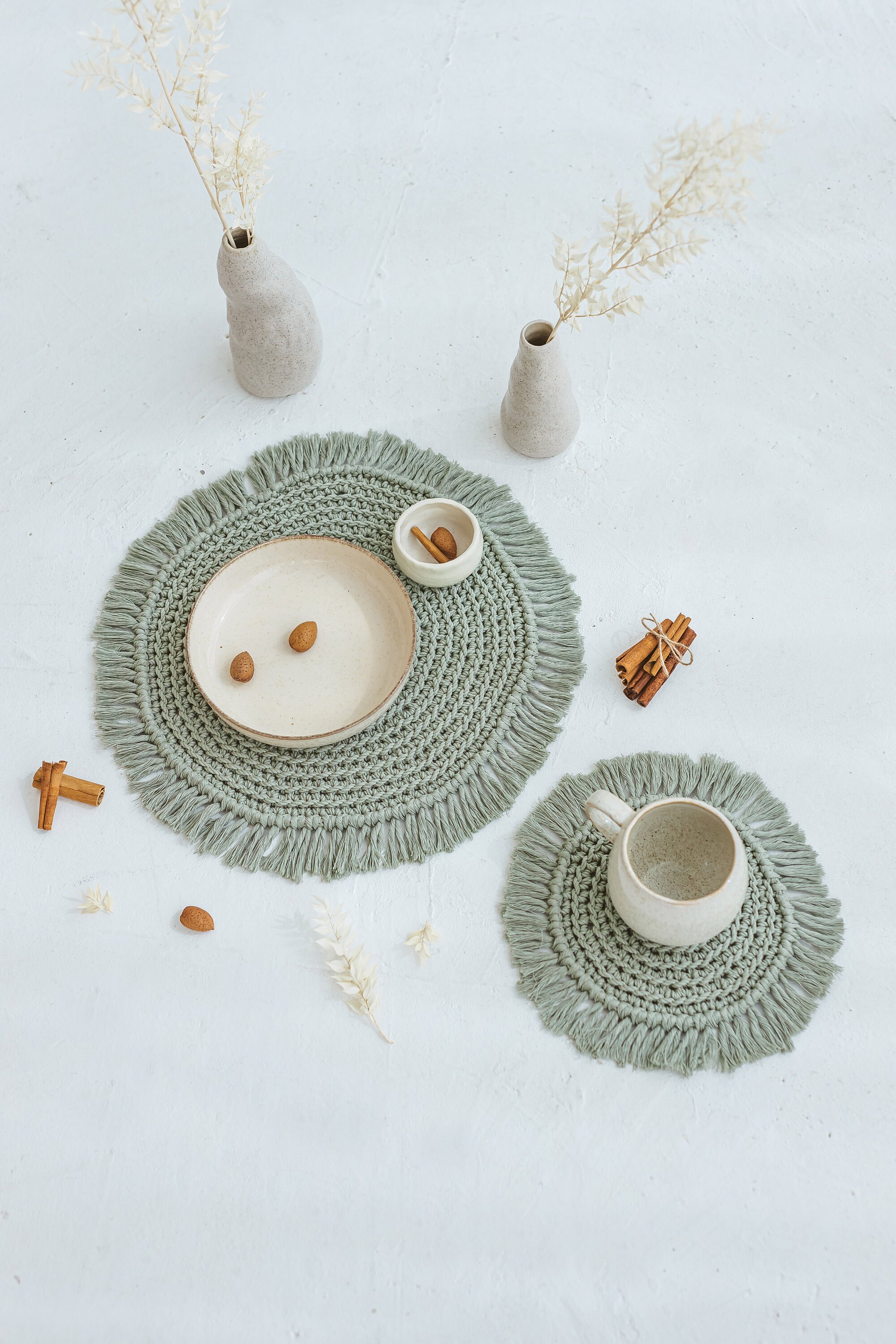 DIY Kit for Placemats Crochet Placemats Set of 2 Round Etsy