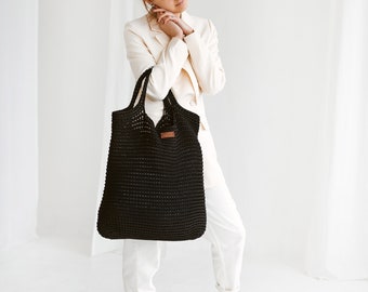 Wzór na dużą torbę, łatwy wzór szydełkowy dla początkujących