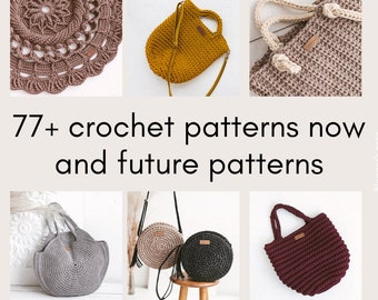 77 crochet bag patterns + future patterns / ALL ACCESS PASS / easy patterns