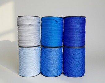 3 mm Macrame Cord | Braided Polyester Cord | Blue Shades