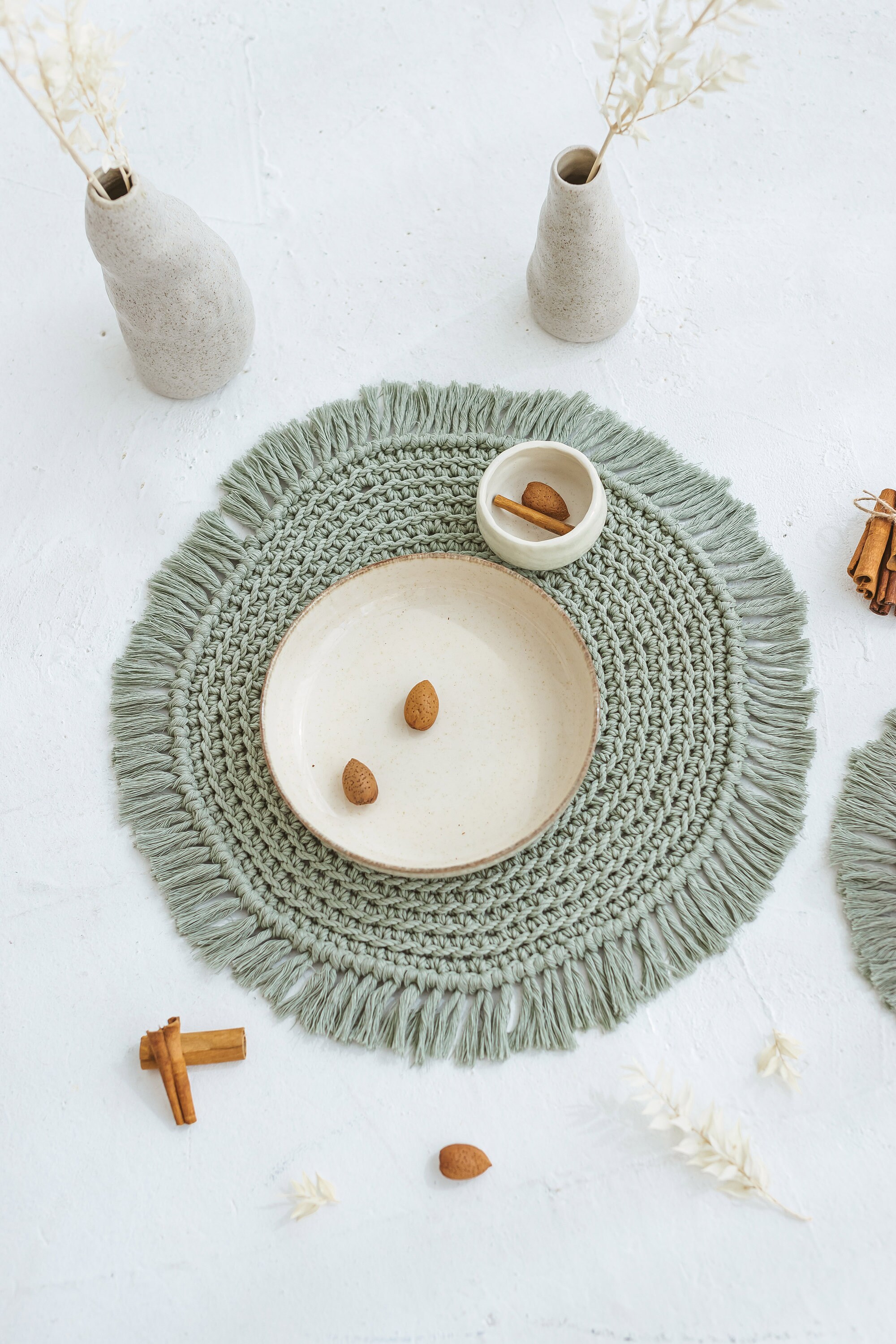 DIY Kit for Placemats Crochet Placemats Set of 2 Round Etsy