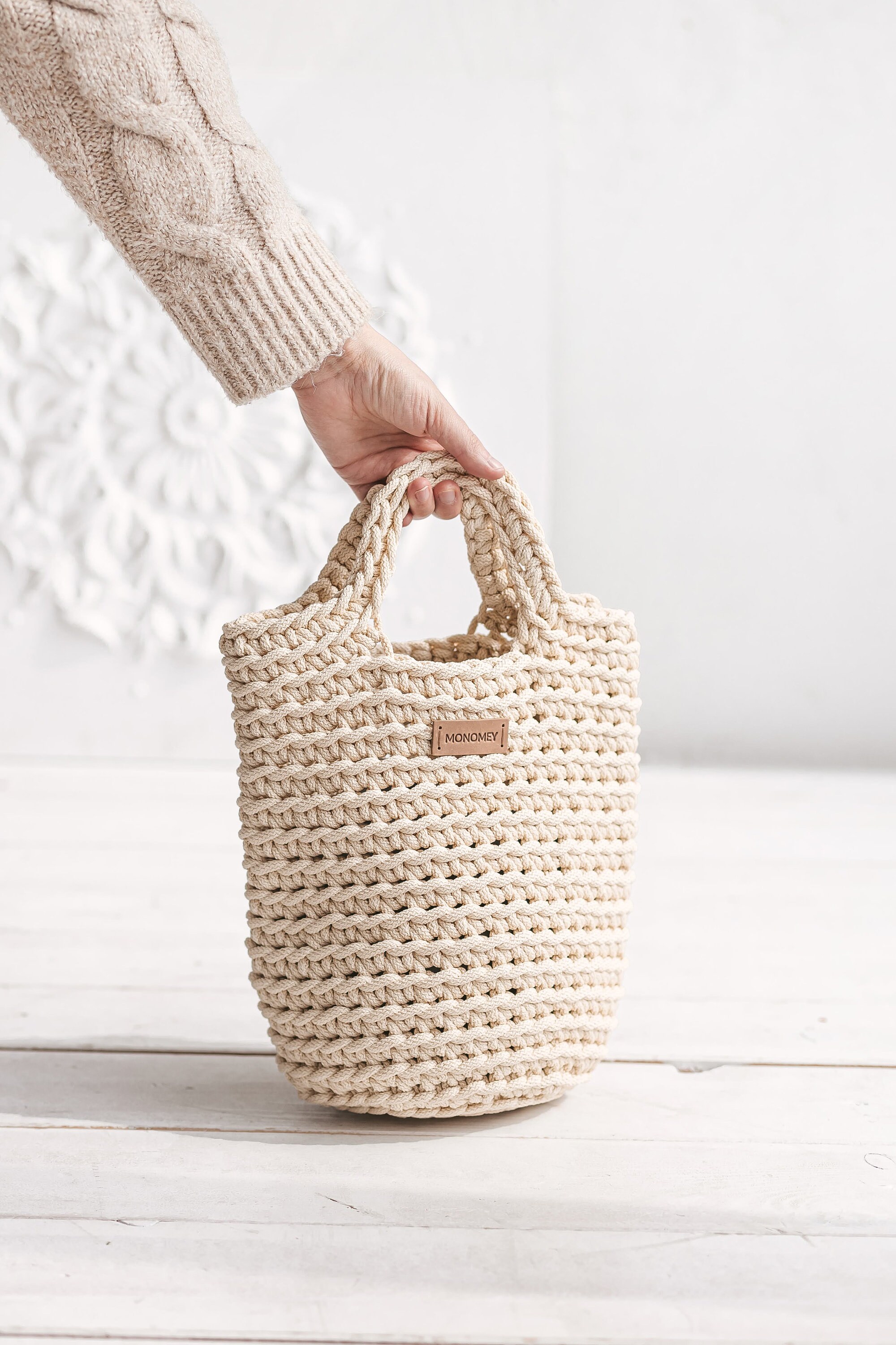 Handmade Tote Bag Crochet Tote Bag Tote Handbag Shopping | Etsy