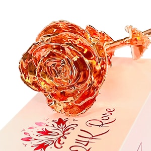 100% Real Rose, Rose Gold Dipped, 11.5”, Birthday, Valentine&#39;s Day, Mother&#39;s Day, Wedding Anniversary, Gifts for her, Proposal