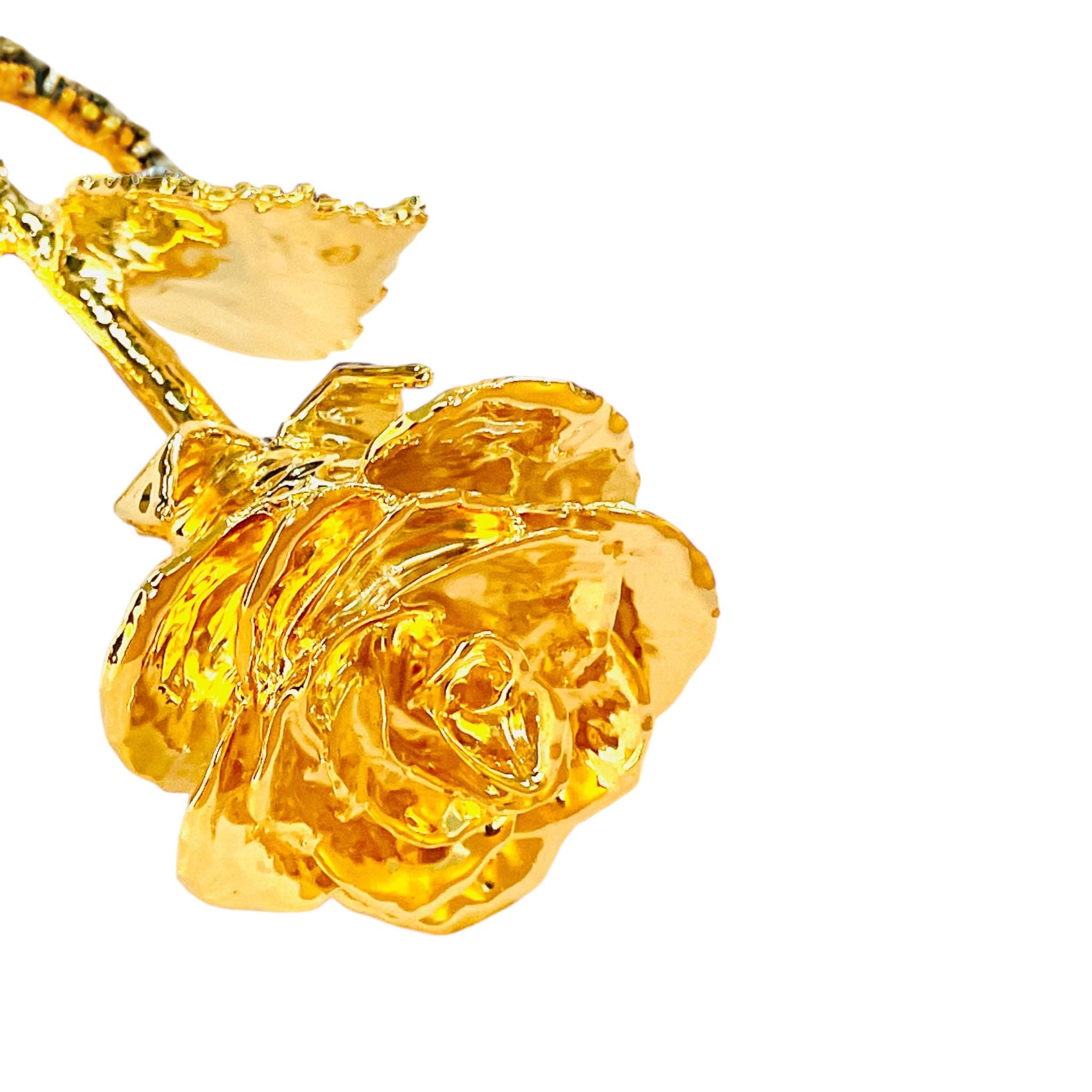 100% 本物のバラ、24K 金メッキ、11.5 インチ、記念日、結婚式、誕生日