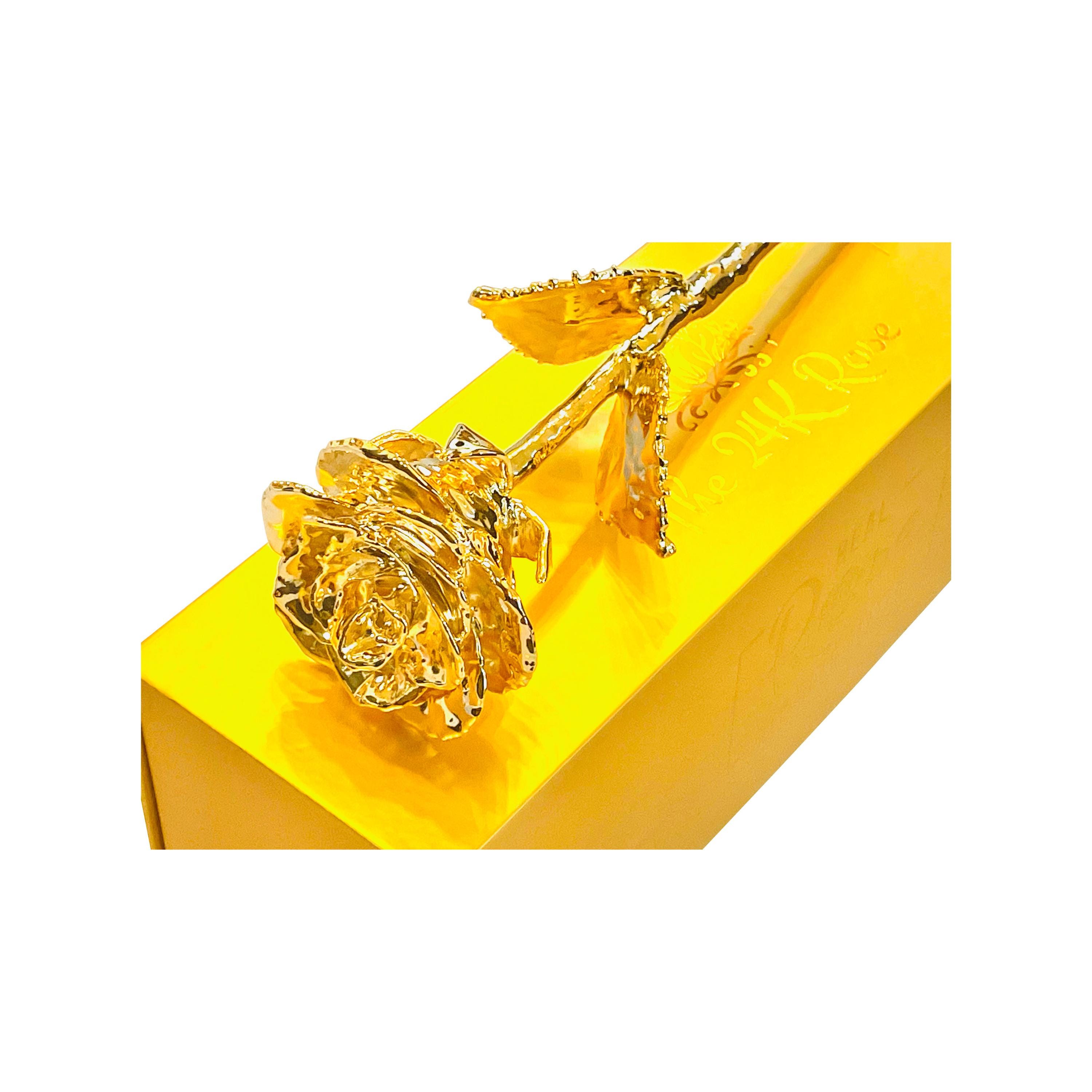 100% 本物のバラ、24K 金メッキ、11.5 インチ、記念日、結婚式、誕生日