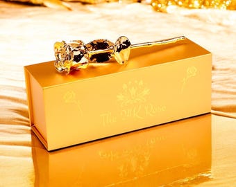 ピンクのバラ - オリジナルの 24k 金メッキのバラ - Living Gold