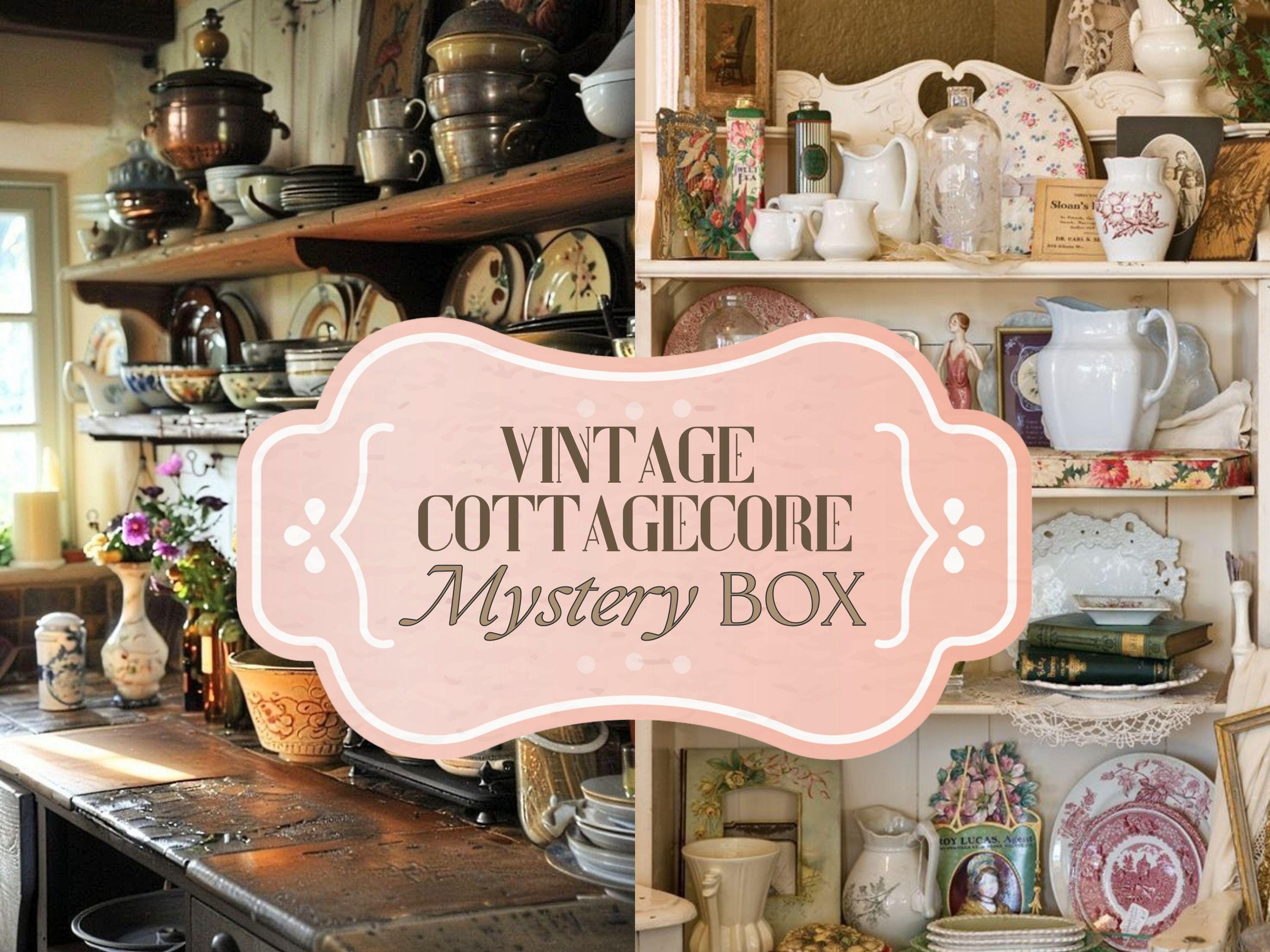 Vintage Cottagecore Mystery Box, Antique Mystery Box, Surprise Gift Box, Vintage Home Decor, Vintage Lot,Retro Mystery Box,Vintage Items Lot