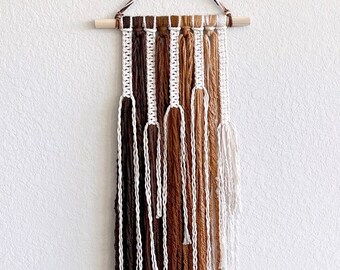 Macrame Wall Hanging, Cotton Rope & Dark to Light Brown, Western / Lodge / Woodland Decor,  Boho Bedroom Wall Art, Neutral Nursery, Gallery