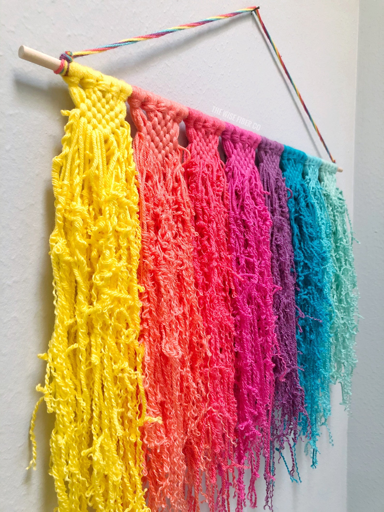 Rainbow Macrame Wall Hanging Rainbow Baby Nursery Wall Decor Etsy