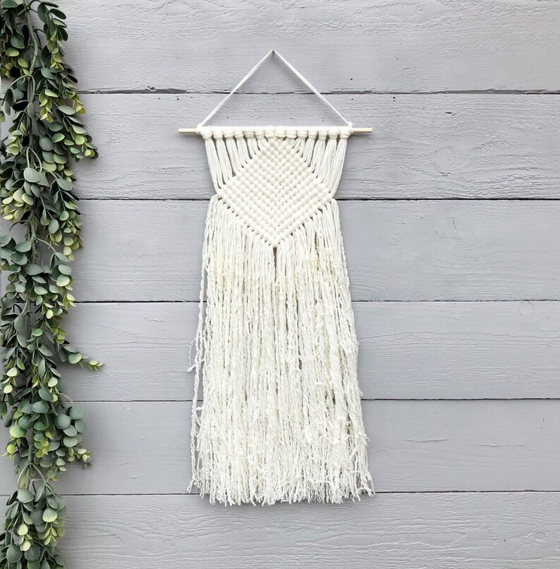 Ivory Macrame Wall Hanging Textured Art Gallery Image 0