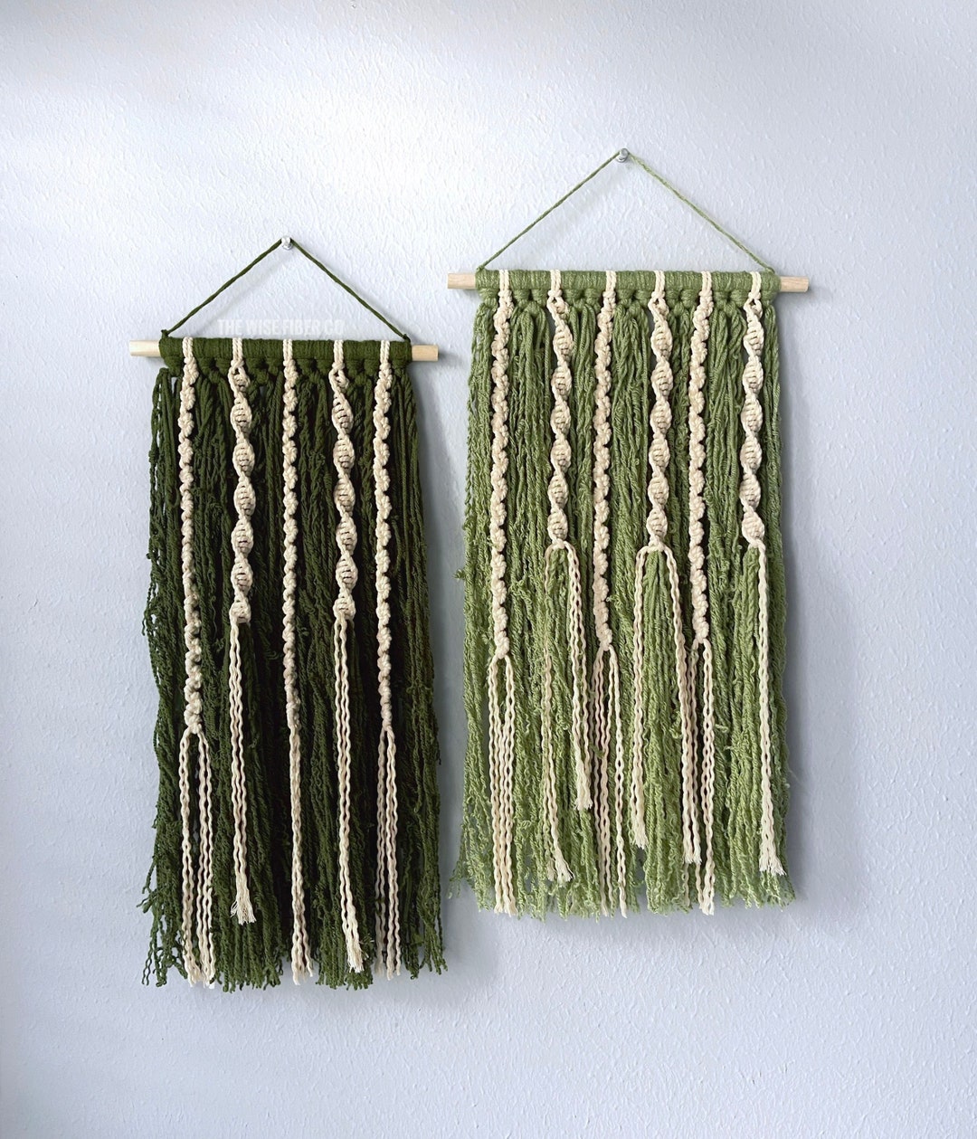 Green Macrame Wall Hangings Olive & Sage Green Decor Boho Etsy