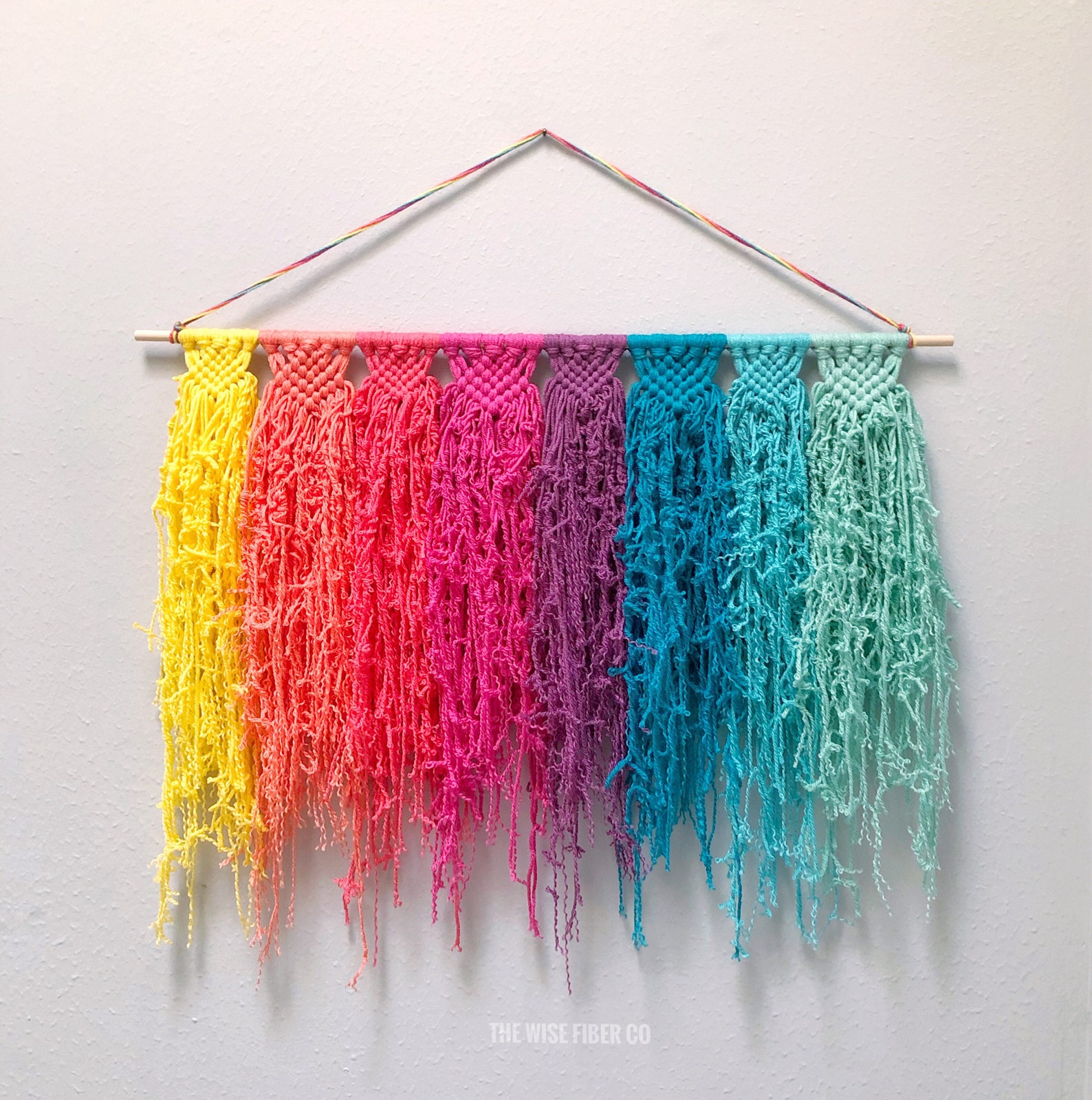 Rainbow Macrame Wall Hanging Rainbow Baby Nursery Wall Decor Etsy