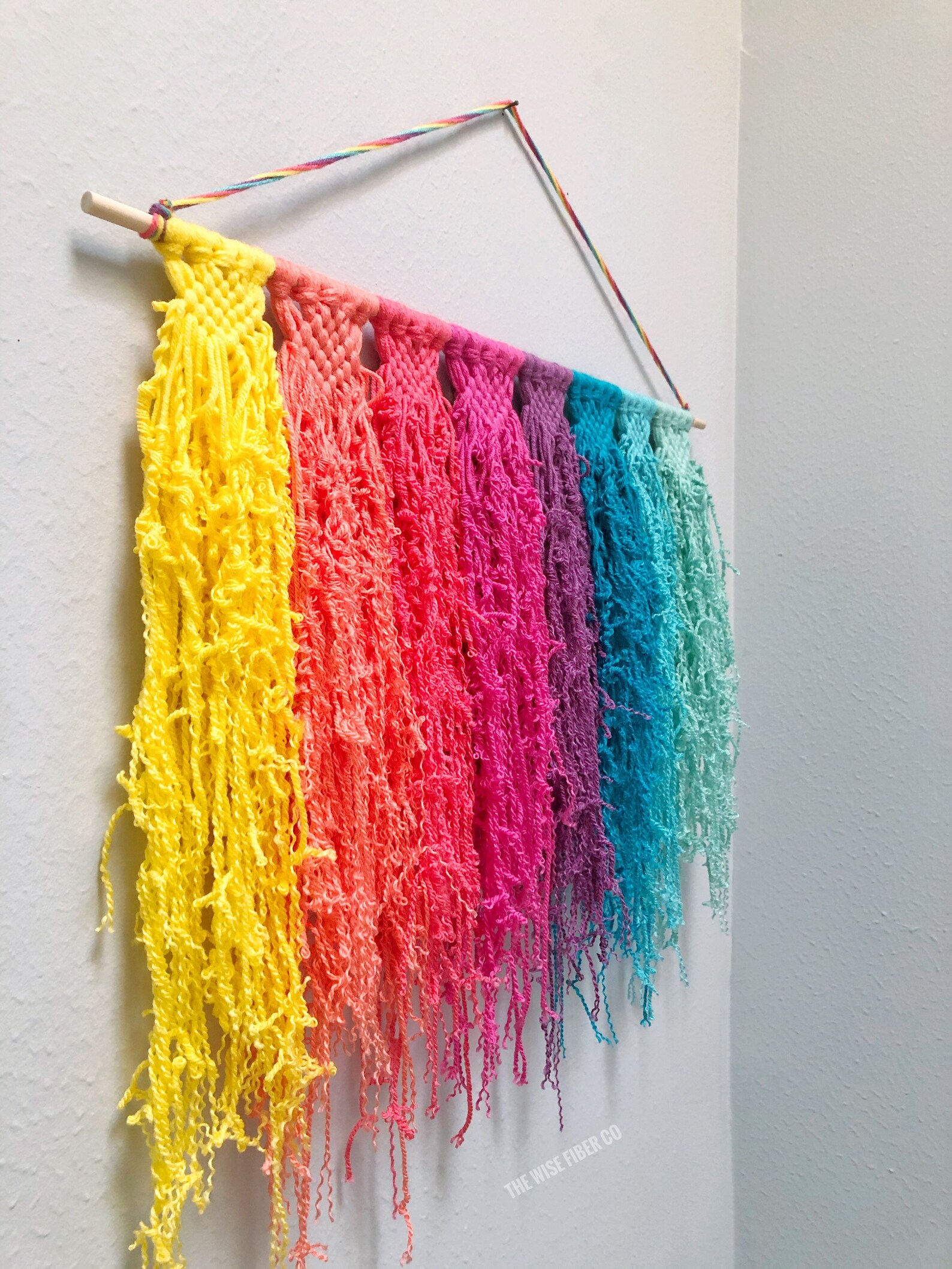 Rainbow Macrame Wall Hanging Rainbow Baby Nursery Wall Decor Etsy