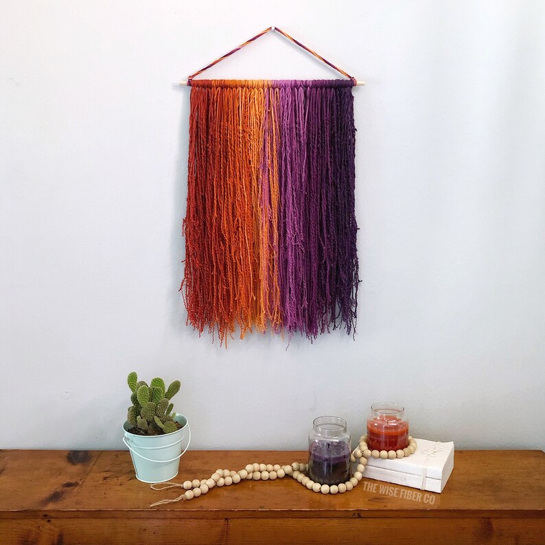 Southwestern Sunset Macrame Wall Hanging Desert Burnt Orange Etsy