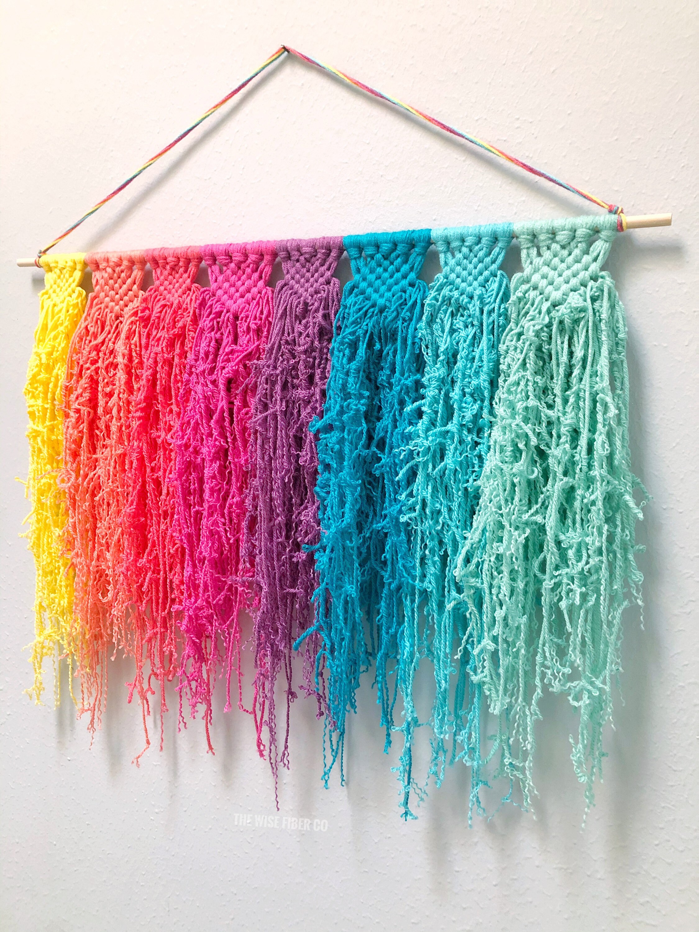 Rainbow Macrame Wall Hanging Rainbow Baby Nursery Wall Decor Etsy