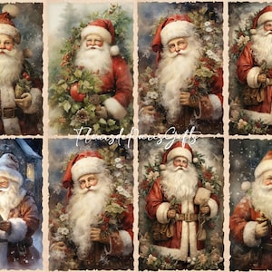 NEW! Decoupage Rice Paper, A4 Vintage Christmas Victorian Santa Decoupage Paper, Decorative Image, Decoupage Designs, Paper Crafts