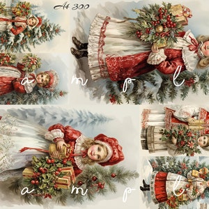 Decoupage Rice Paper, A4 300 Vintage Christmas Decoupage Paper, Decorative Image, Decoupage Designs, Paper Crafts, DIY Crafting