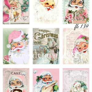 Waterslide Decal Image Transfer Santa Claus Christmas Upcycle Shabby Chic Art 