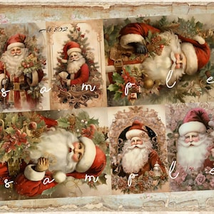Decoupage Rice Paper, A4 802 Vintage Christmas Victorian Santa Decoupage Paper, Decorative Image, Decoupage Designs Paper Crafts