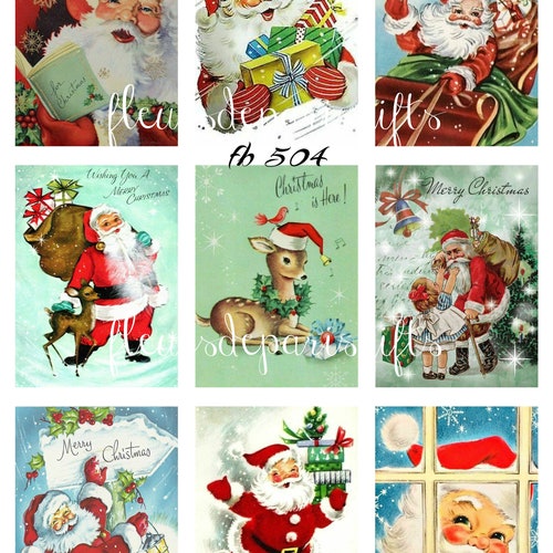Vintage Retro 50's Christmas Jolly Santa Rein Deer - Etsy