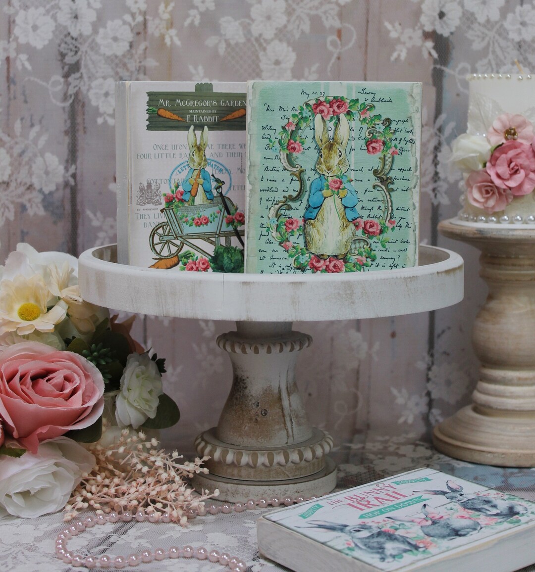 Shabby Chic Vintage Beatrix Potter Peter Rabbit Spring Bunnies Set of ...