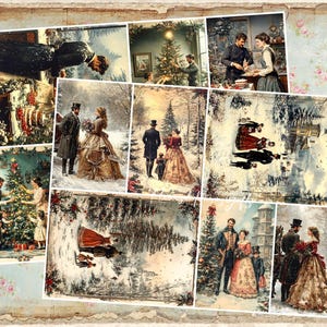 NEW! Decoupage Rice Paper Set of 2 - A4 Vintage Victorian Christmas Decoupage Paper Decorative Image Decoupage Designs Paper Crafts