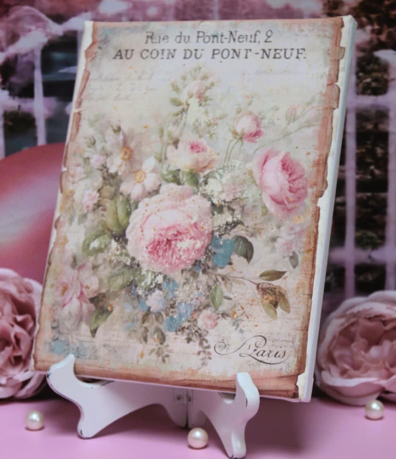 Shabby Chic Vintage Cottage Wall Decor Sign "paris Paris" Artist Wooden ...
