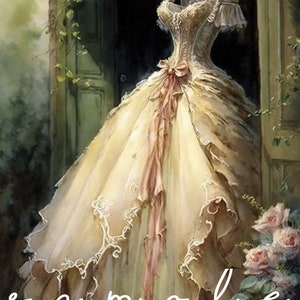 Papier de riz pour découpage, A4 061 Papier de découpage pour robe de mariée shabby chic vintage, Image décorative, Modèles de découpage, Loisirs créatifs en papier