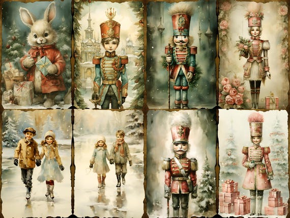 NEW! Decoupage Rice Paper, A4 Vintage Christmas NutCracker Children Decoupage Paper, Decorative Image, Decoupage Designs, Paper Crafts