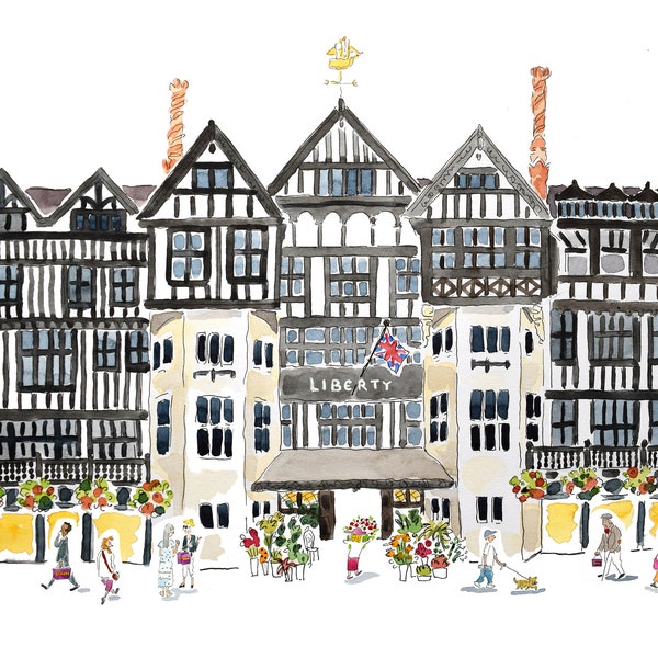 Liberty London Watercolor Print | Handmade Illustration